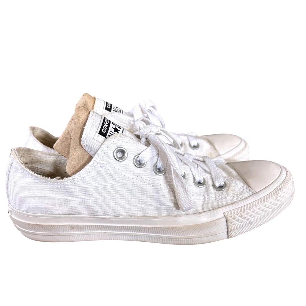 Converse All Star‎ Low Top Textured Sneakers Women's Sz 7 White Casual - Picture 2 of 8